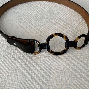 Saks black leather belt
